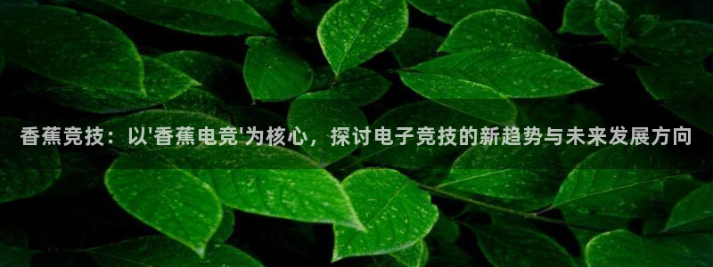 安博电竞怎么样知乎：香蕉竞技：以\'香蕉电竞\'为核心，探讨电子竞技的新趋势与未来发展方向